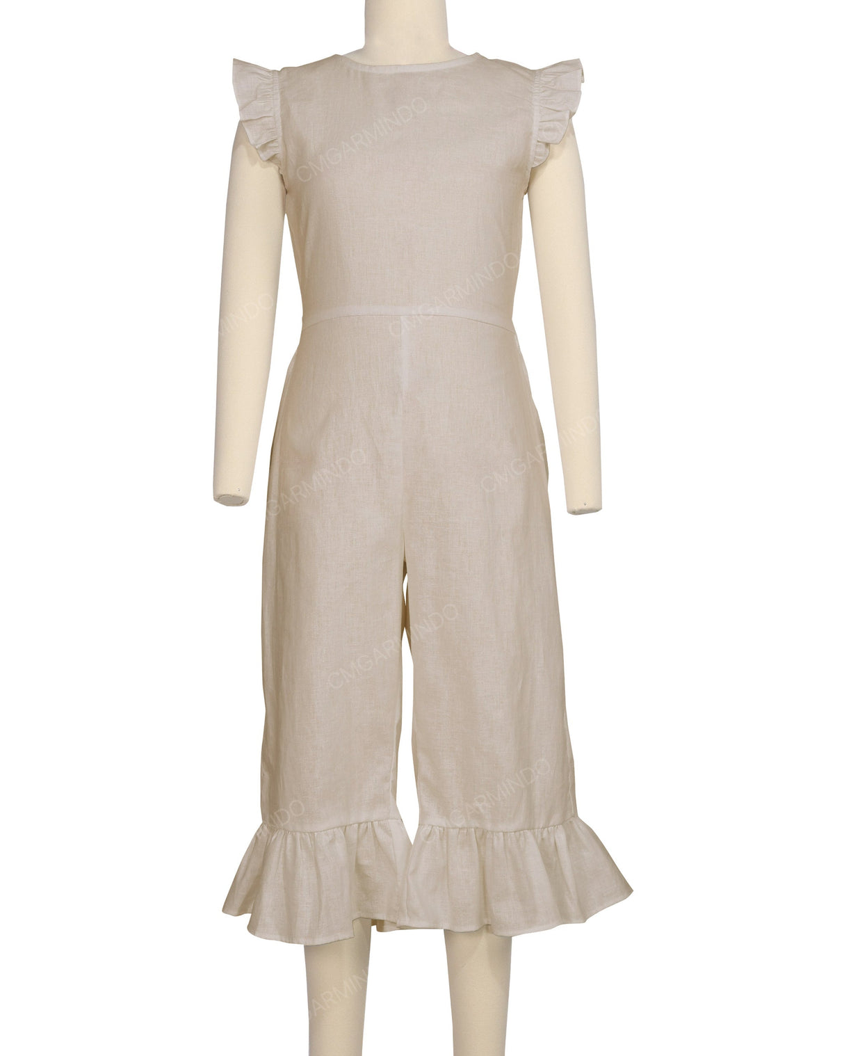 Ruffle Cap Sleeve Asymmetrical Jumpsuit