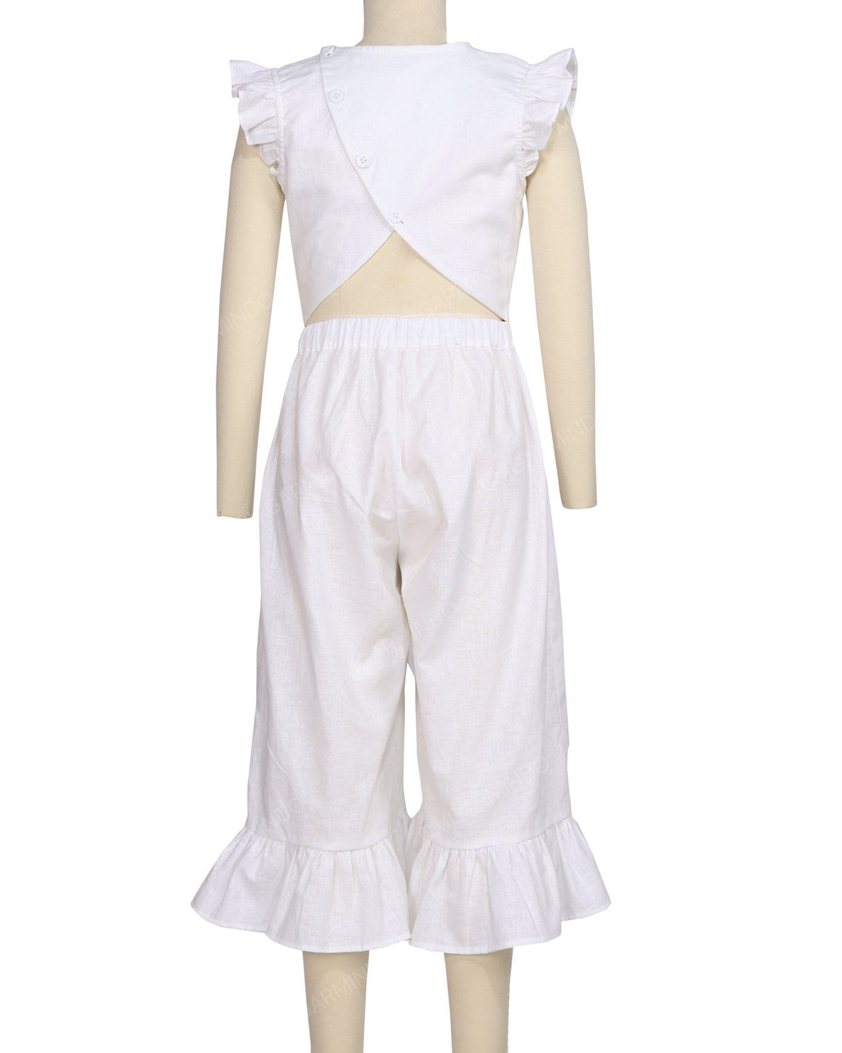 Ruffle Cap Sleeve Asymmetrical Jumpsuit
