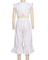 Ruffle Cap Sleeve Asymmetrical Jumpsuit