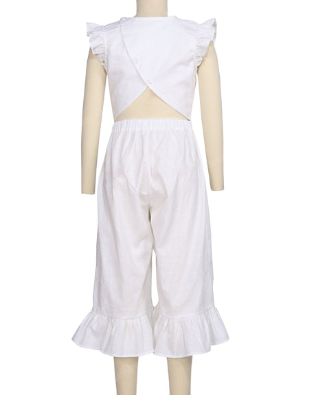 Ruffle Cap Sleeve Asymmetrical Jumpsuit