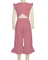Ruffle Cap Sleeve Asymmetrical Jumpsuit