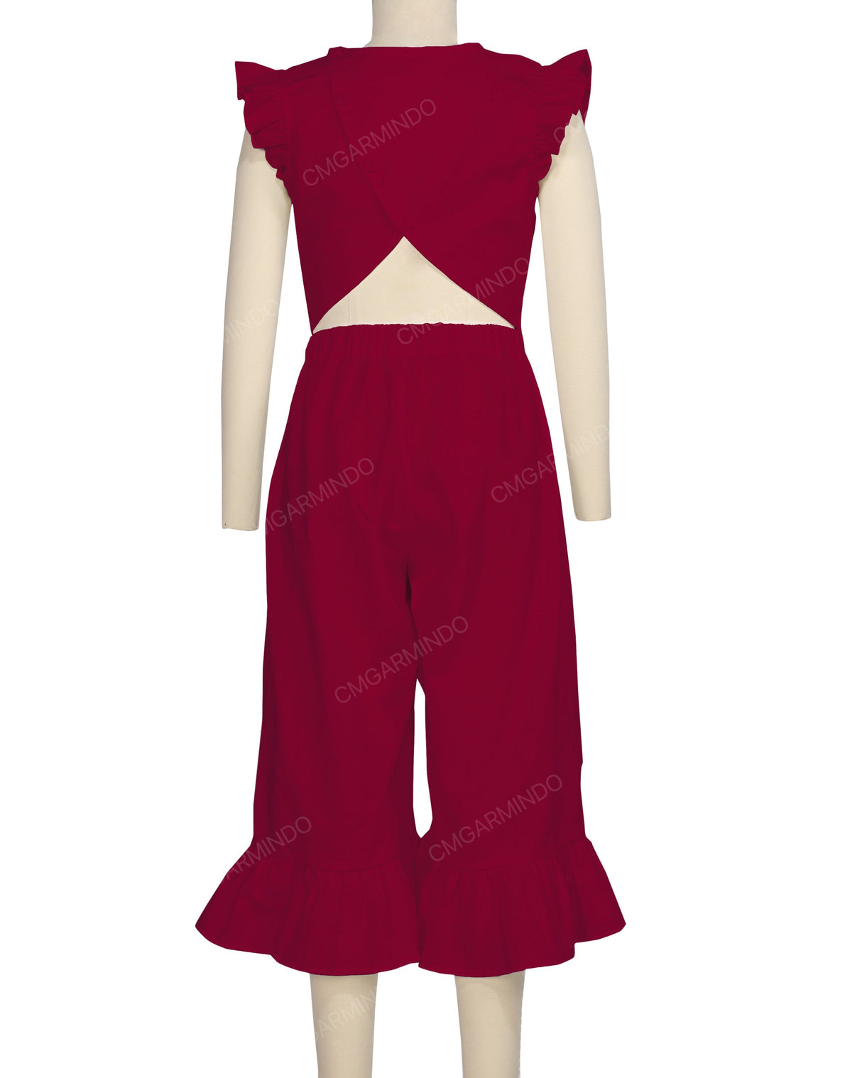 Ruffle Cap Sleeve Asymmetrical Jumpsuit