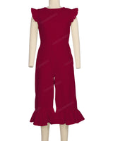 Ruffle Cap Sleeve Asymmetrical Jumpsuit