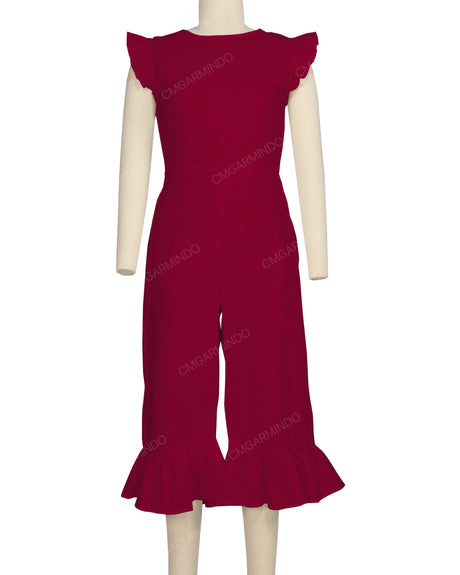 Ruffle Cap Sleeve Asymmetrical Jumpsuit