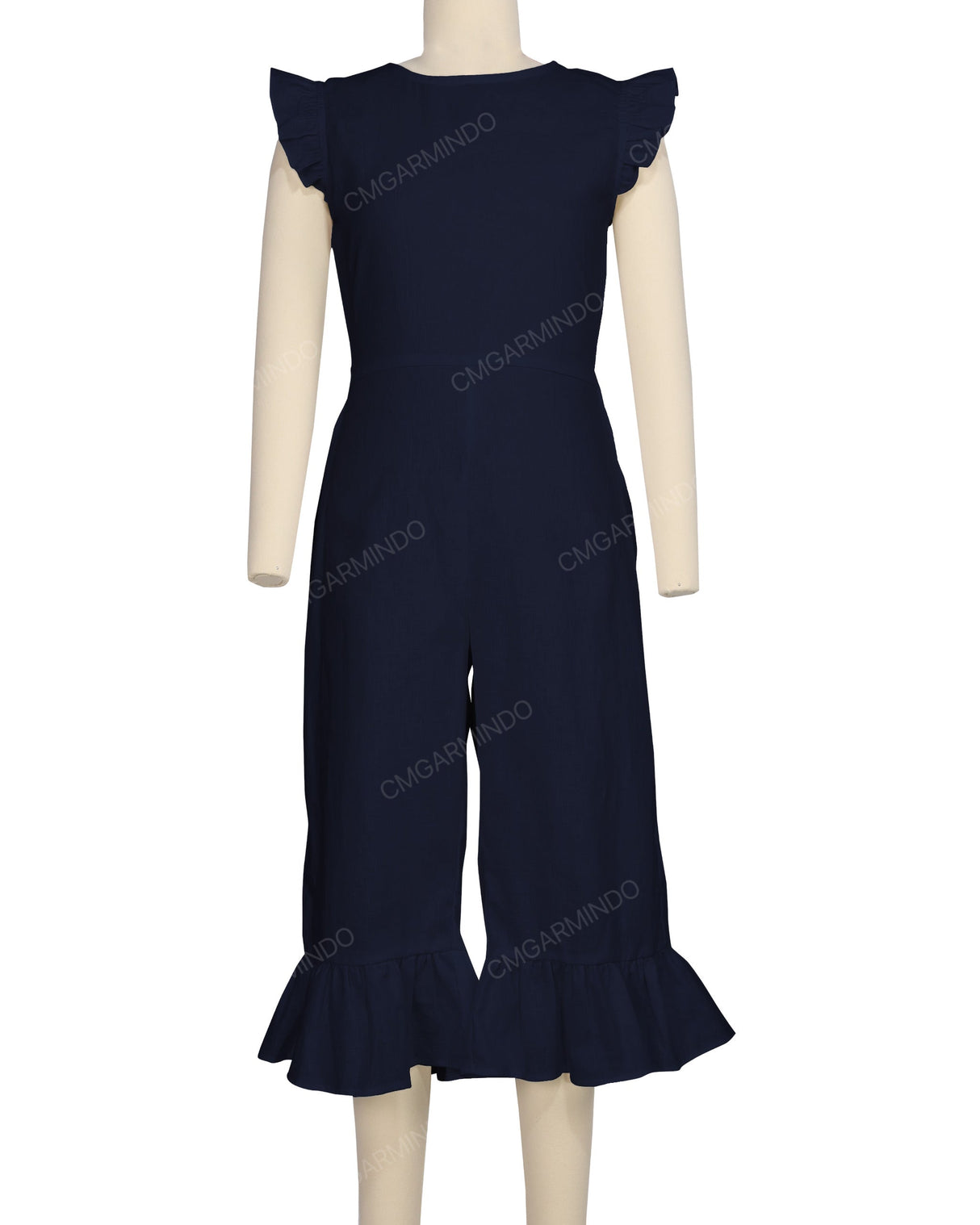 Ruffle Cap Sleeve Asymmetrical Jumpsuit