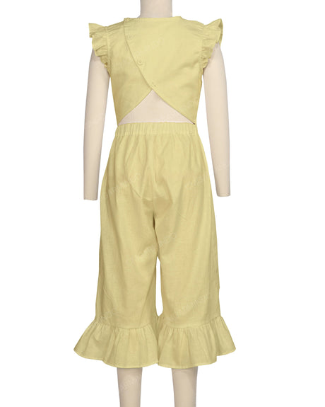 Ruffle Cap Sleeve Asymmetrical Jumpsuit