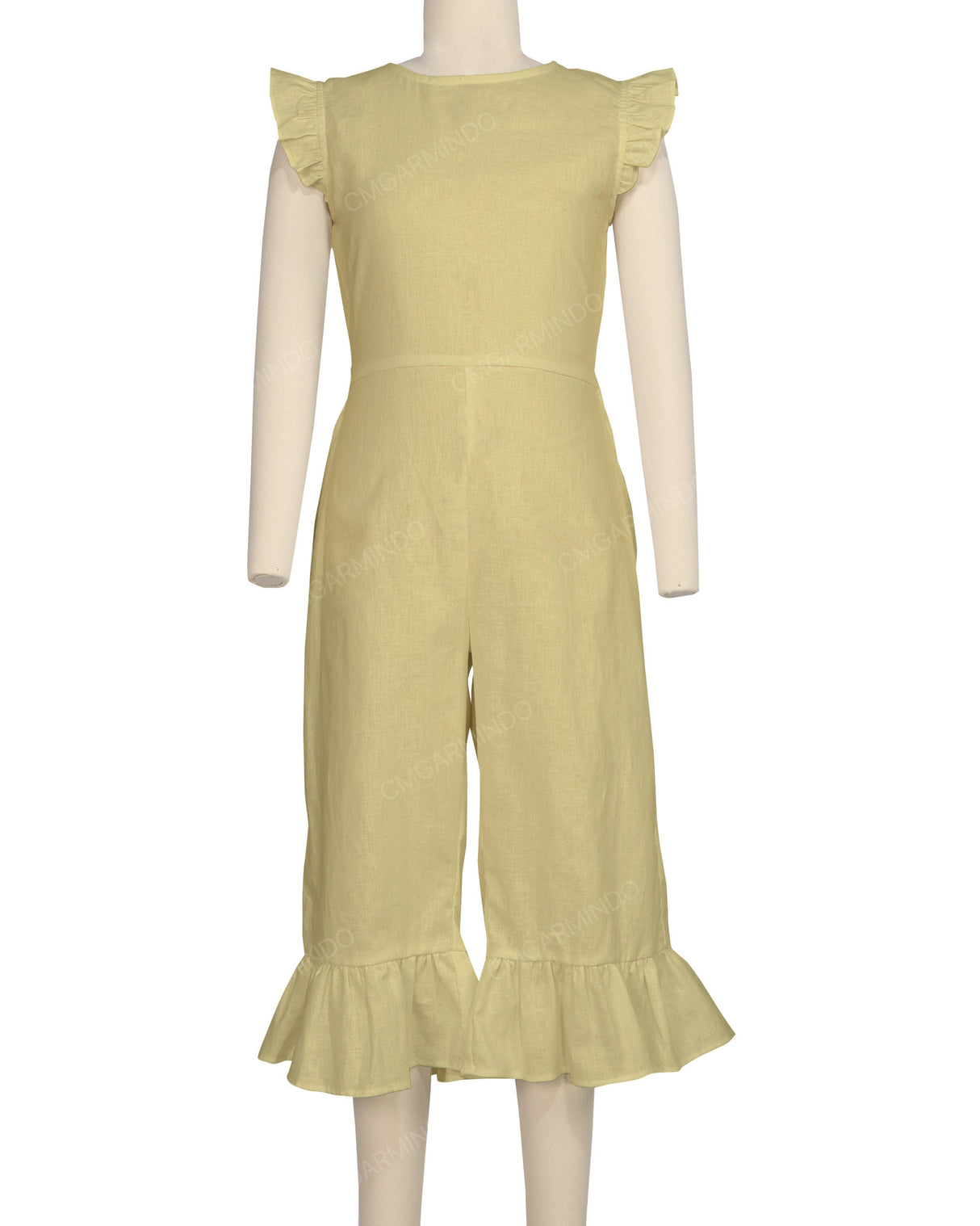 Ruffle Cap Sleeve Asymmetrical Jumpsuit