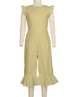 Ruffle Cap Sleeve Asymmetrical Jumpsuit