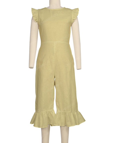 Ruffle Cap Sleeve Asymmetrical Jumpsuit