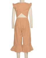 Ruffle Cap Sleeve Asymmetrical Jumpsuit