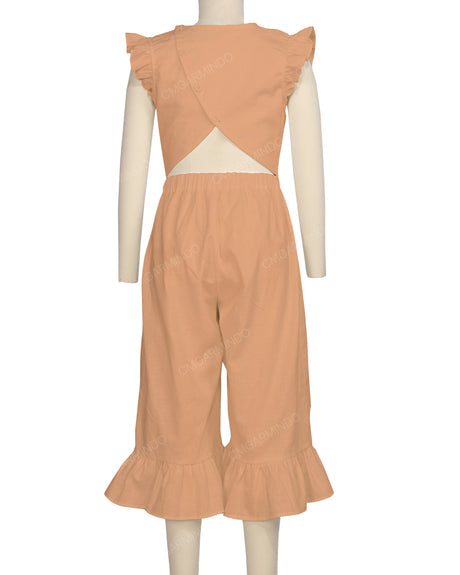 Ruffle Cap Sleeve Asymmetrical Jumpsuit