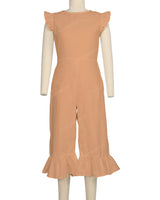Ruffle Cap Sleeve Asymmetrical Jumpsuit