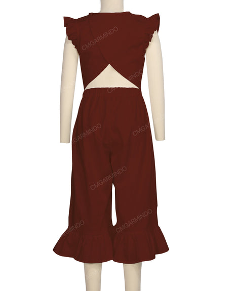 Ruffle Cap Sleeve Asymmetrical Jumpsuit