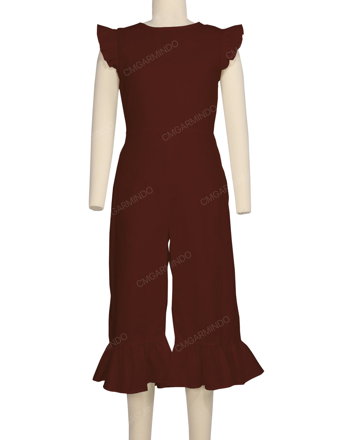 Ruffle Cap Sleeve Asymmetrical Jumpsuit