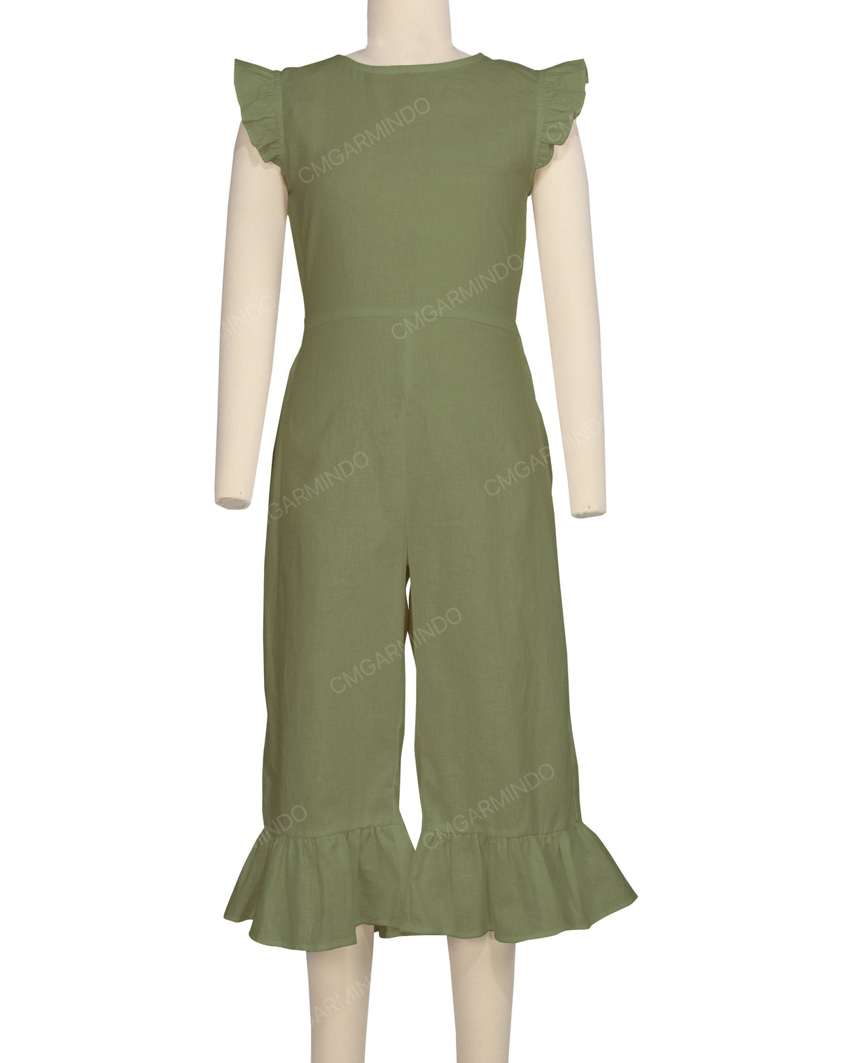 Ruffle Cap Sleeve Asymmetrical Jumpsuit