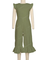 Ruffle Cap Sleeve Asymmetrical Jumpsuit