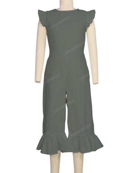 Ruffle Cap Sleeve Asymmetrical Jumpsuit