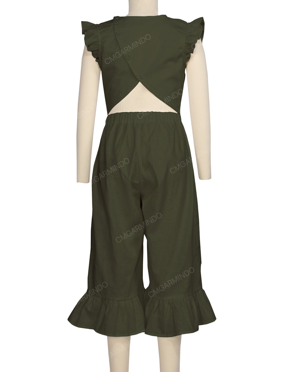 Ruffle Cap Sleeve Asymmetrical Jumpsuit