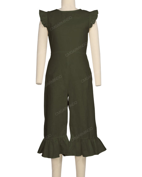 Ruffle Cap Sleeve Asymmetrical Jumpsuit