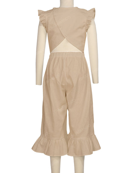 Ruffle Cap Sleeve Asymmetrical Jumpsuit