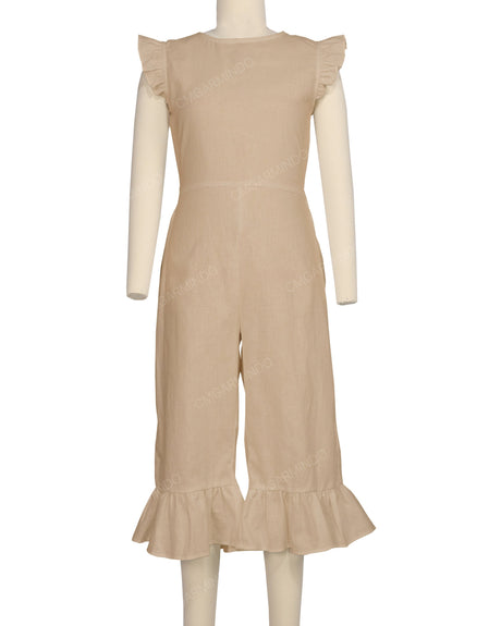 Ruffle Cap Sleeve Asymmetrical Jumpsuit
