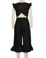 Ruffle Cap Sleeve Asymmetrical Jumpsuit
