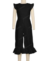 Ruffle Cap Sleeve Asymmetrical Jumpsuit