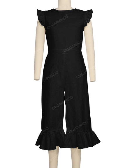 Ruffle Cap Sleeve Asymmetrical Jumpsuit