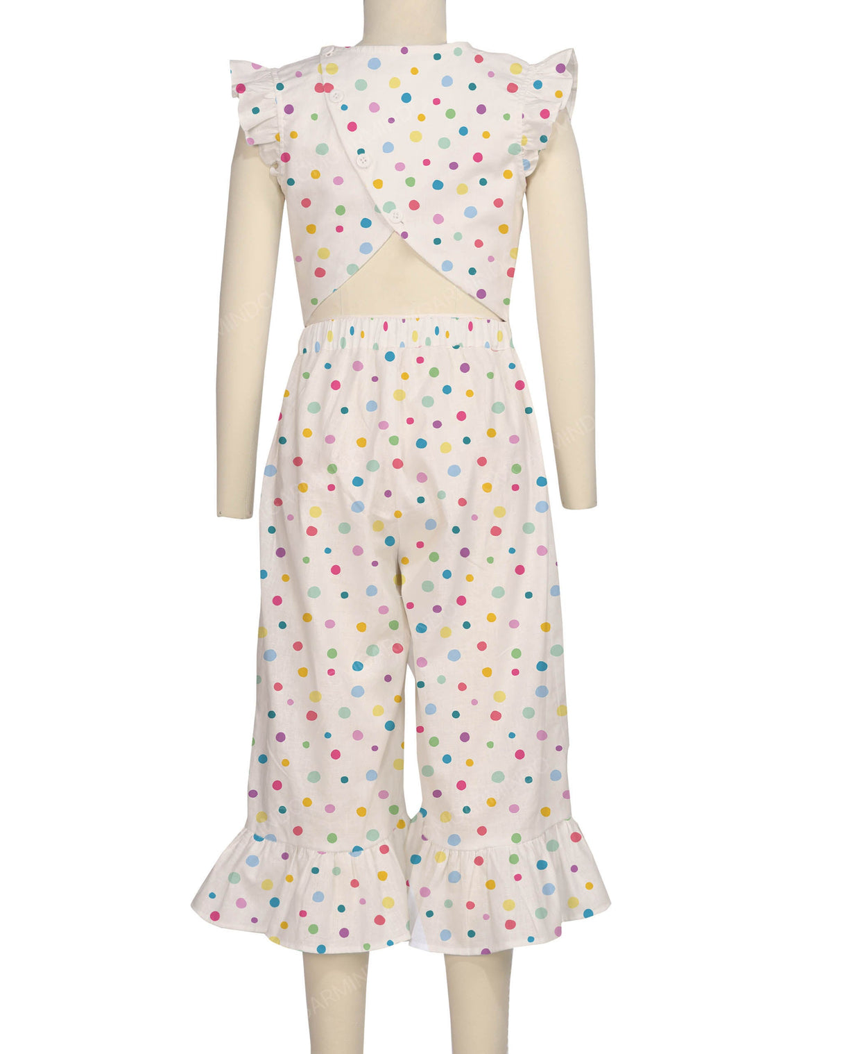 Ruffle Cap Sleeve Asymmetrical Jumpsuit