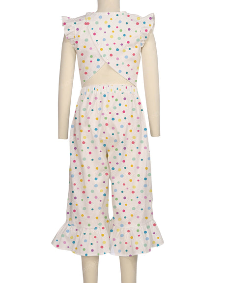 Ruffle Cap Sleeve Asymmetrical Jumpsuit