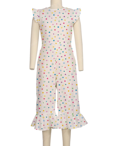 Ruffle Cap Sleeve Asymmetrical Jumpsuit