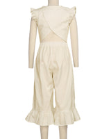 Ruffle Cap Sleeve Asymmetrical Jumpsuit