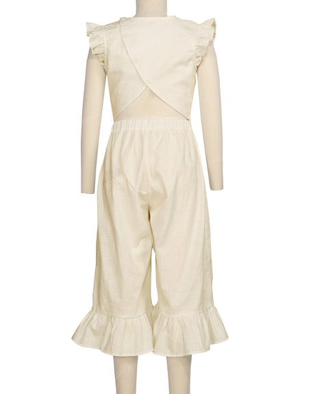 Ruffle Cap Sleeve Asymmetrical Jumpsuit