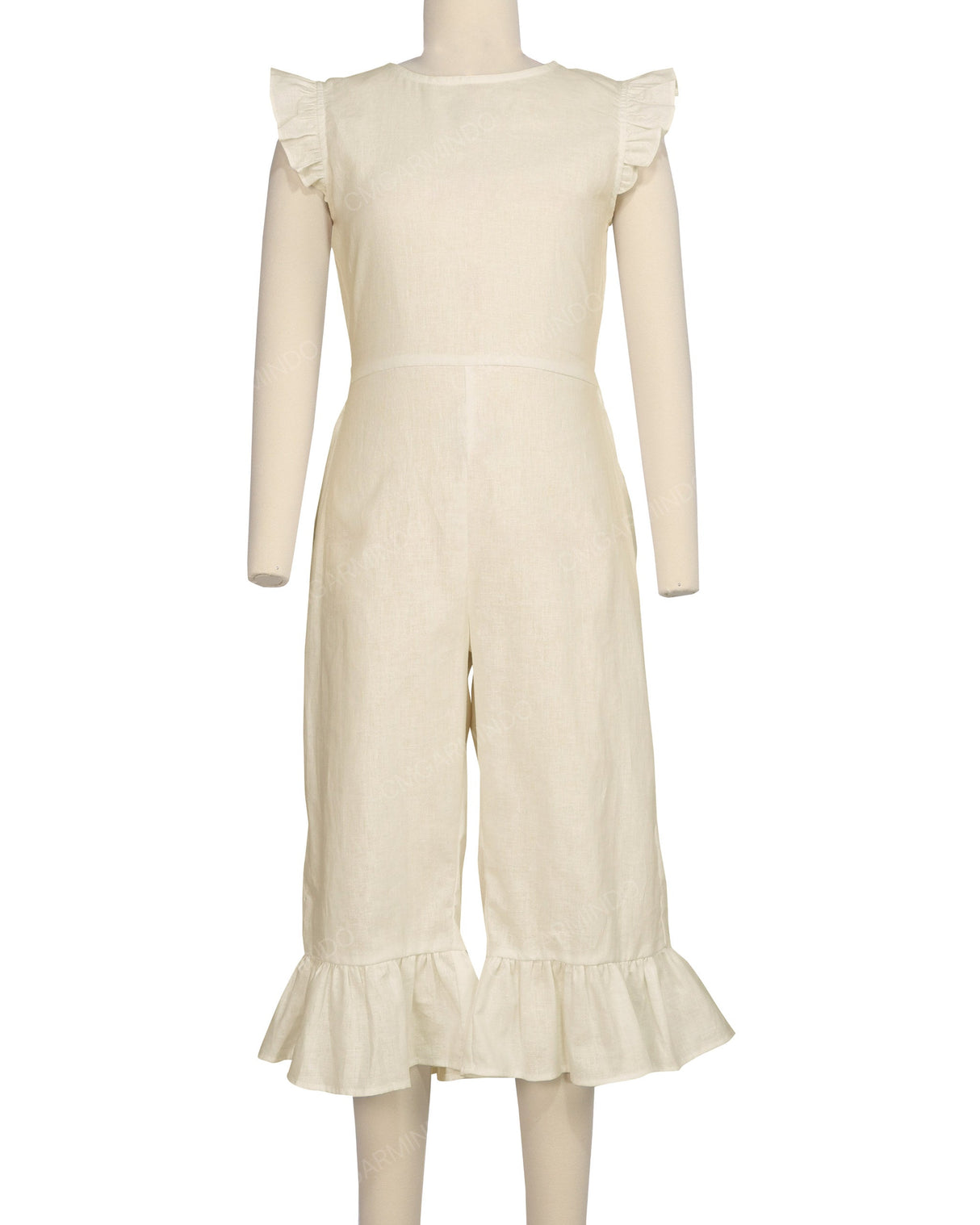 Ruffle Cap Sleeve Asymmetrical Jumpsuit