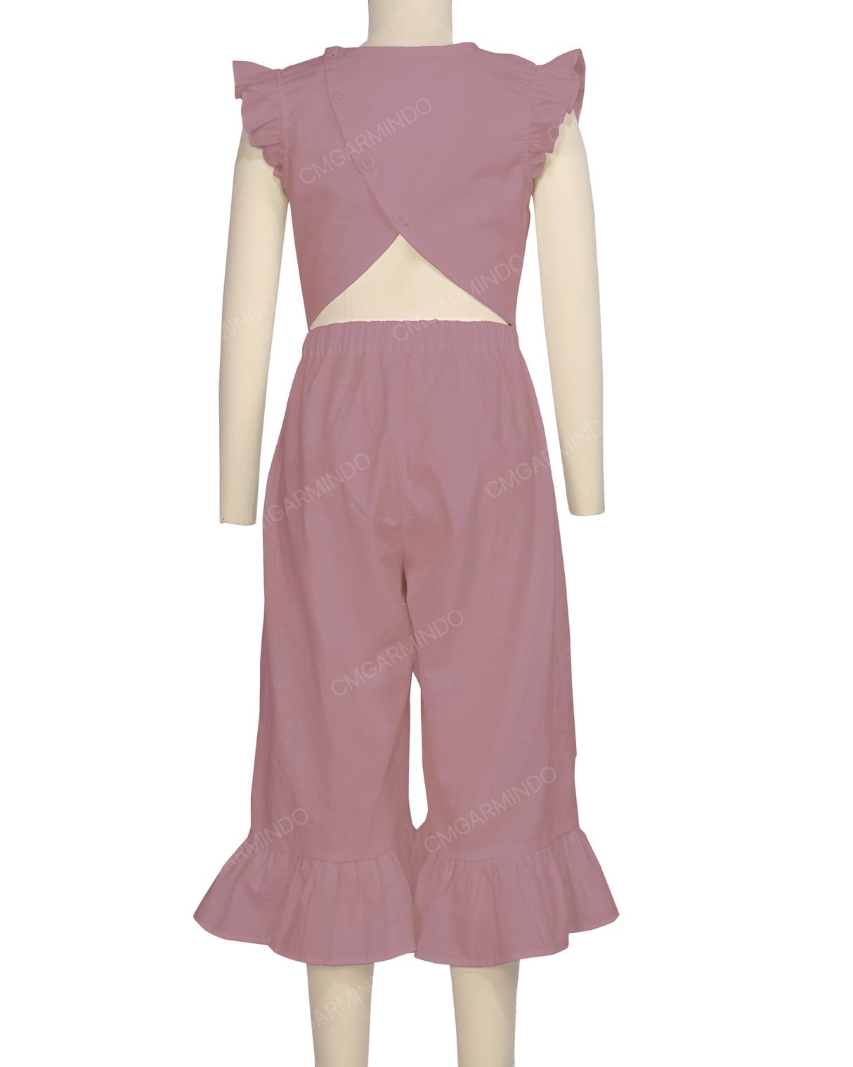Ruffle Cap Sleeve Asymmetrical Jumpsuit