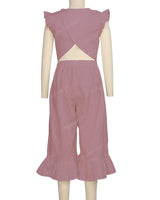 Ruffle Cap Sleeve Asymmetrical Jumpsuit