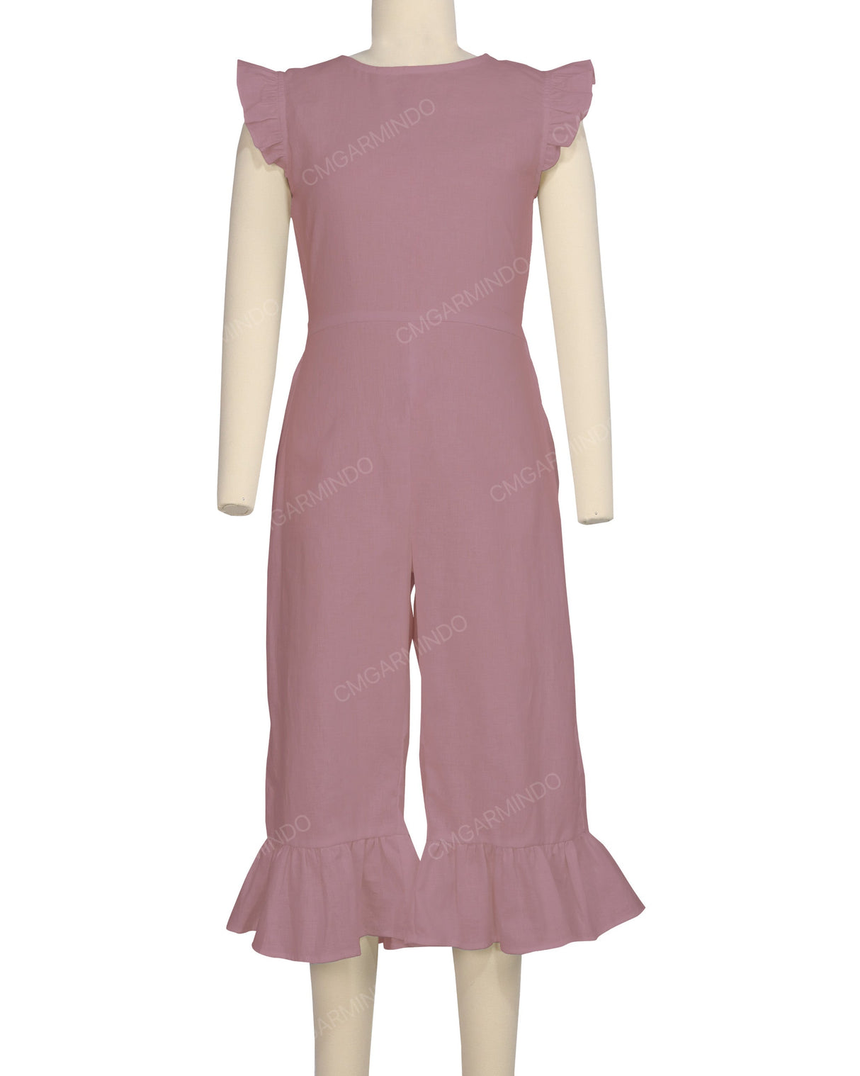Ruffle Cap Sleeve Asymmetrical Jumpsuit