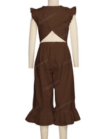 Ruffle Cap Sleeve Asymmetrical Jumpsuit