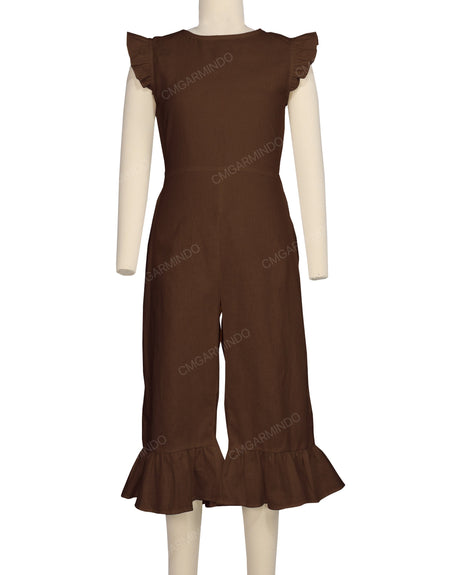 Ruffle Cap Sleeve Asymmetrical Jumpsuit