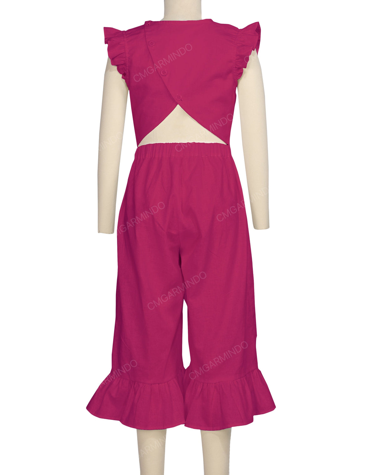 Ruffle Cap Sleeve Asymmetrical Jumpsuit