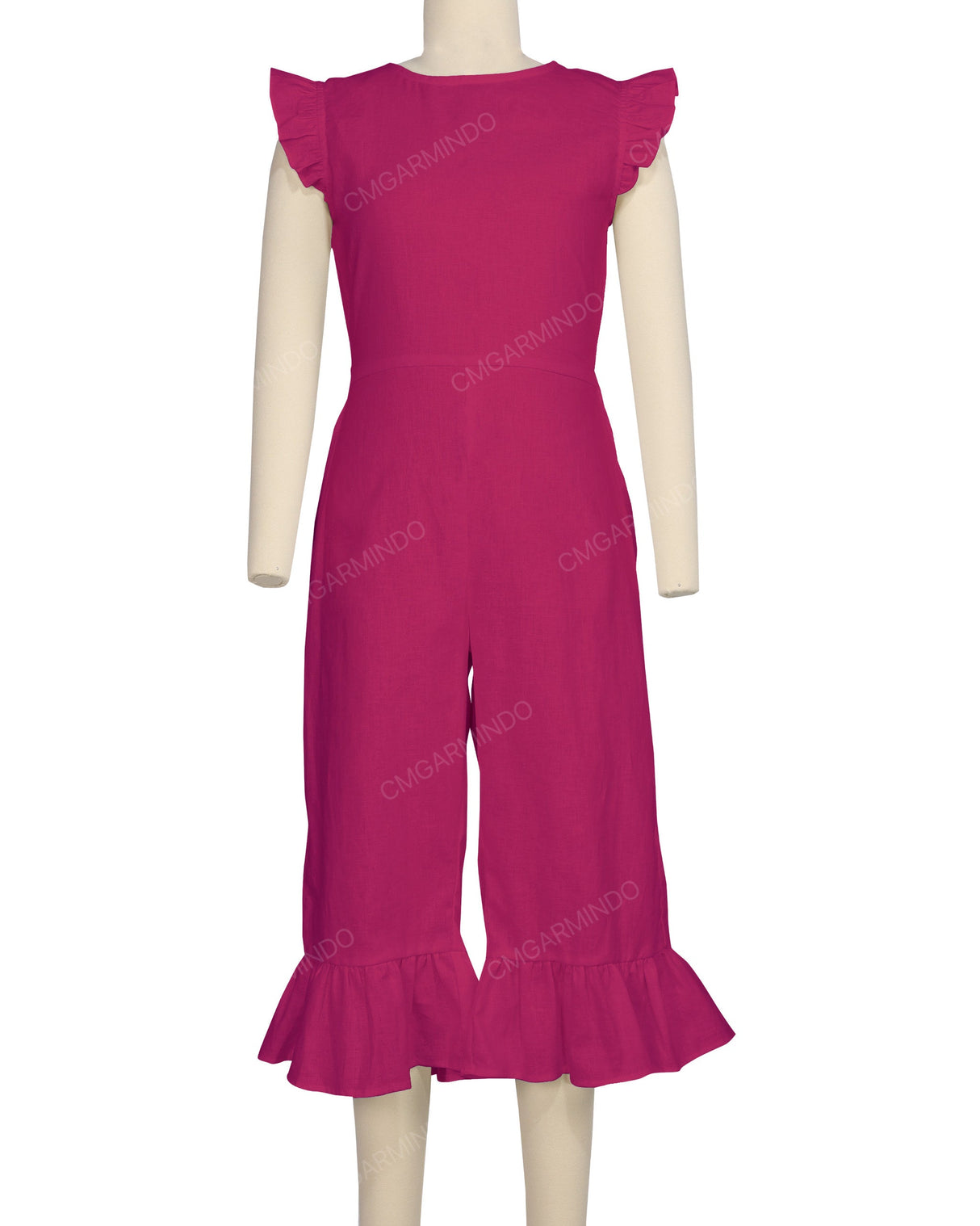 Ruffle Cap Sleeve Asymmetrical Jumpsuit