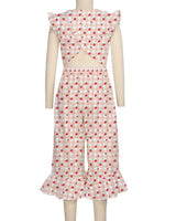 Ruffle Cap Sleeve Asymmetrical Jumpsuit