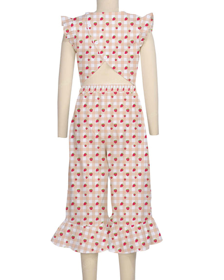 Ruffle Cap Sleeve Asymmetrical Jumpsuit