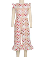Ruffle Cap Sleeve Asymmetrical Jumpsuit