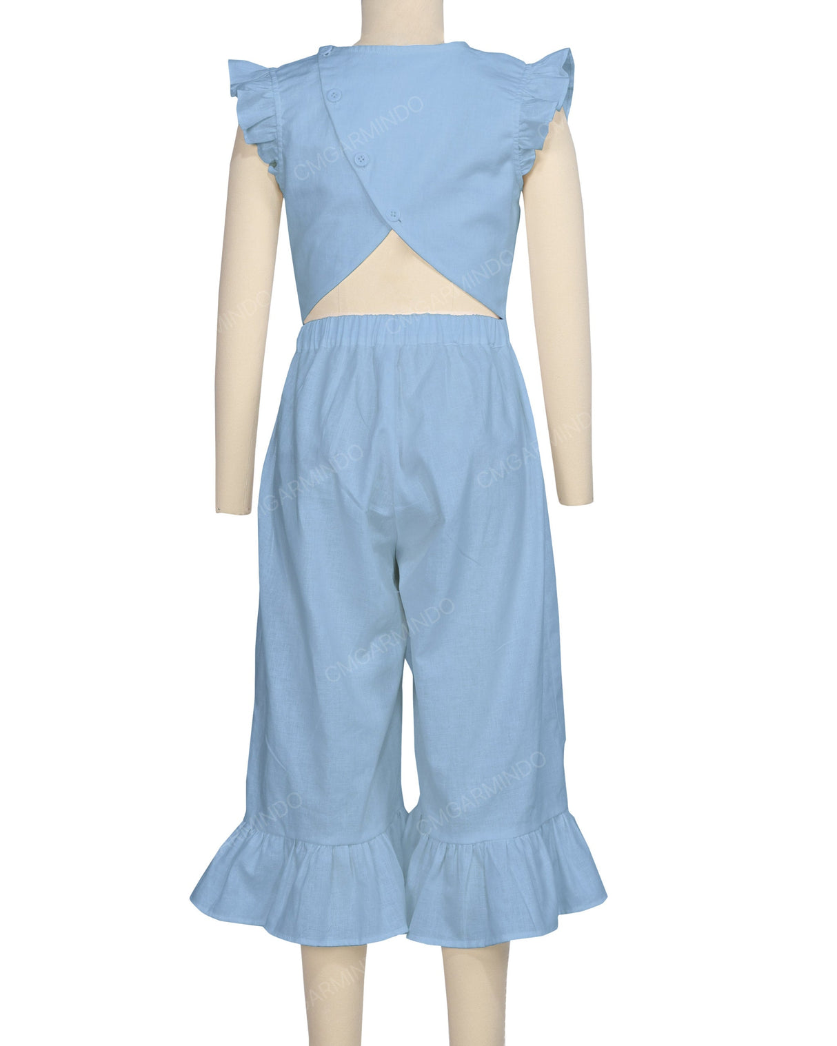 Ruffle Cap Sleeve Asymmetrical Jumpsuit