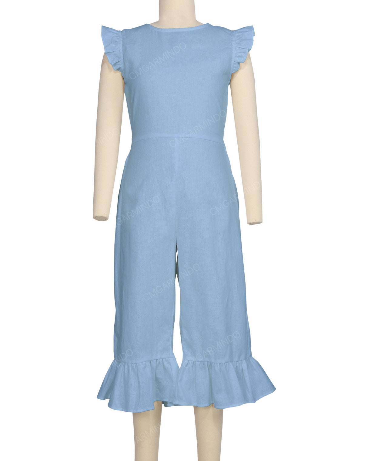 Ruffle Cap Sleeve Asymmetrical Jumpsuit
