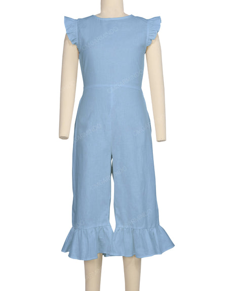 Ruffle Cap Sleeve Asymmetrical Jumpsuit