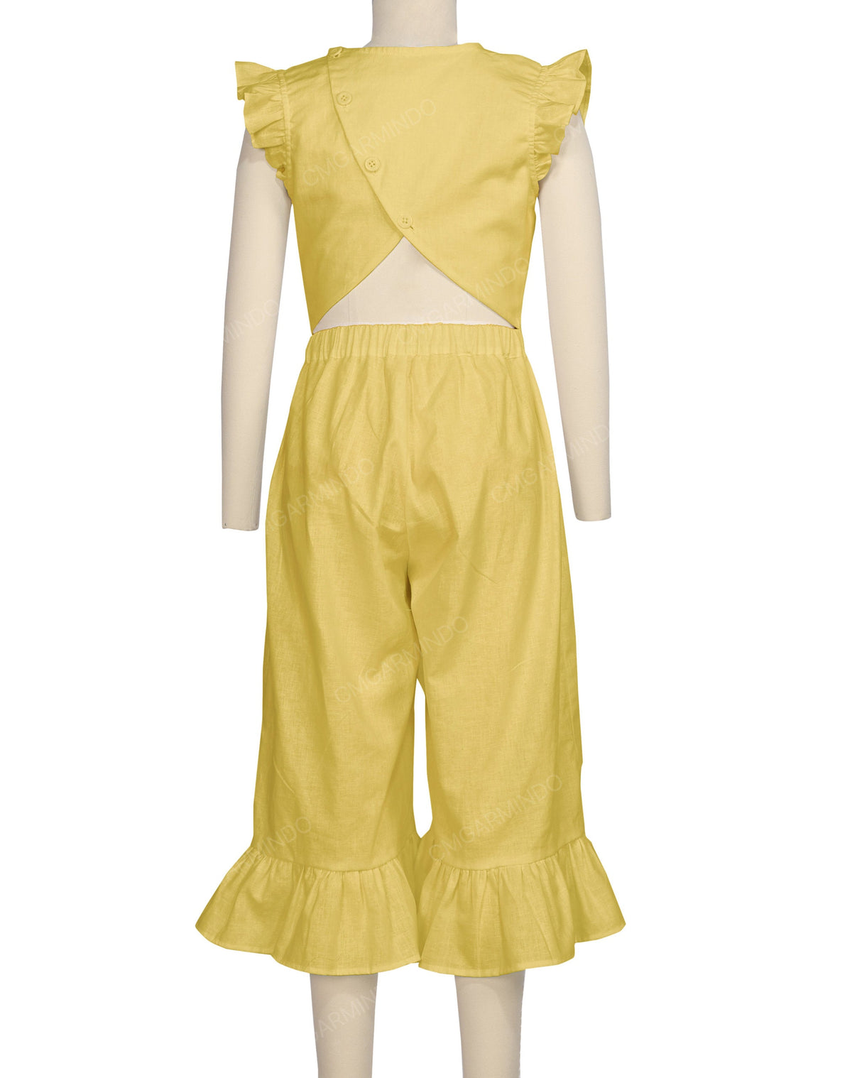 Ruffle Cap Sleeve Asymmetrical Jumpsuit