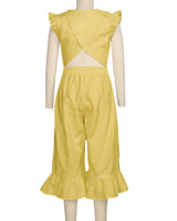 Ruffle Cap Sleeve Asymmetrical Jumpsuit
