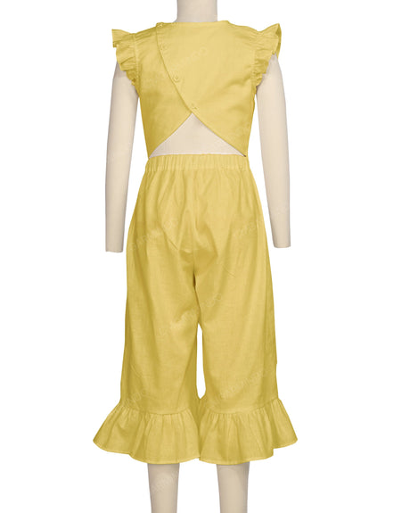Ruffle Cap Sleeve Asymmetrical Jumpsuit
